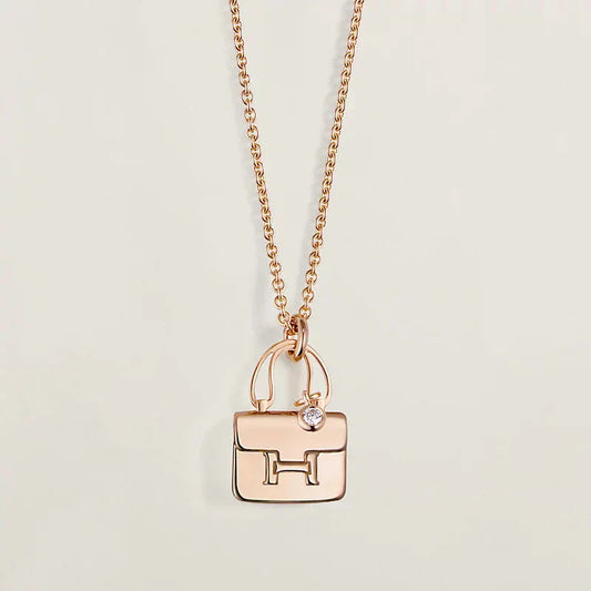[Vellora Opalyn]AMULETTE PEDANT ROSE GOLD NECKLACE