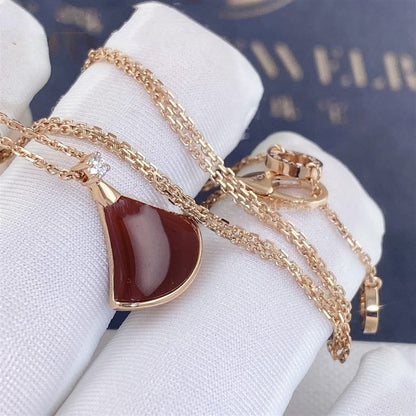 [Vellora Opalyn]DREAM NECKLACE CARNELIAN 1 DIAMOND