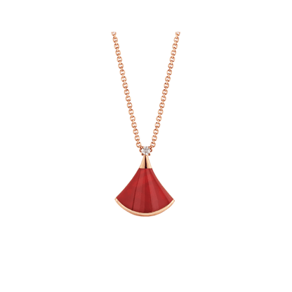 [Vellora Opalyn]DREAM NECKLACE CARNELIAN 1 DIAMOND