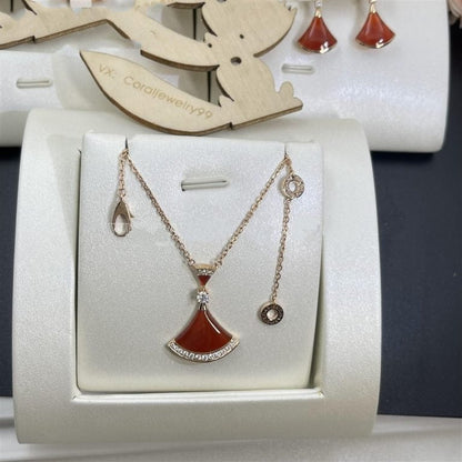 [Vellora Opalyn]DREAM NECKLACE CARNELIAN DIAMOND