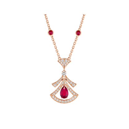 [Vellora Opalyn]DREAM NECKLACE CARNELIAN DIAMOND PINK GOLD