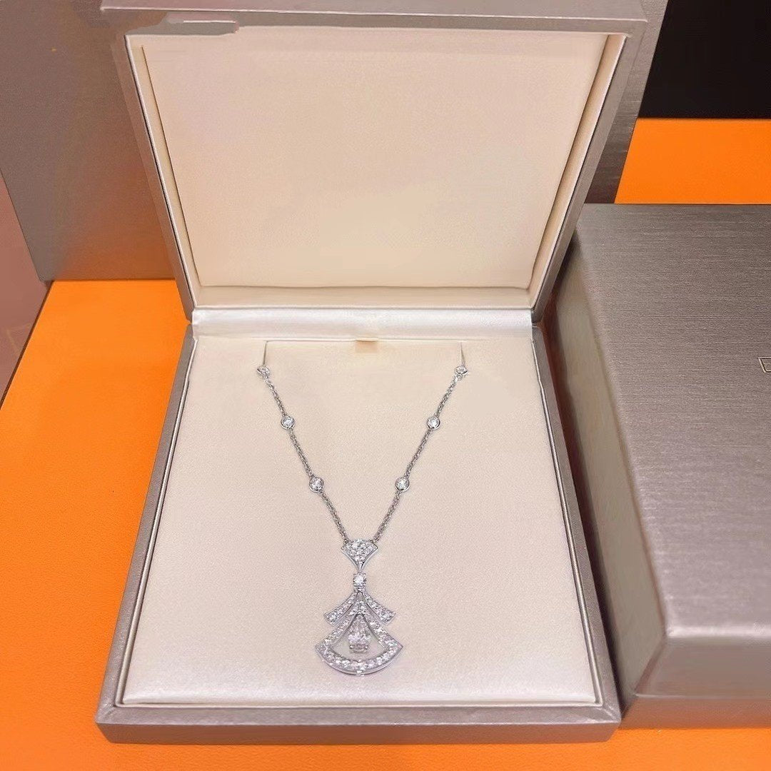 [Vellora Opalyn]DREAM NECKLACE WHITE DIAMOND SILVER