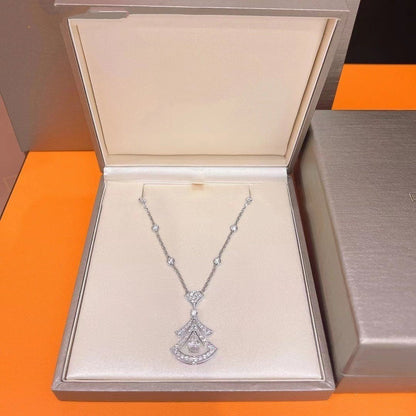 [Vellora Opalyn]DREAM NECKLACE WHITE DIAMOND SILVER