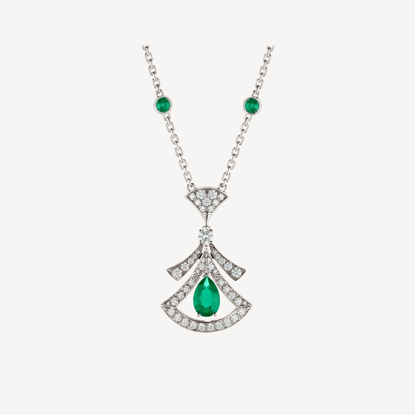 [Vellora Opalyn]DREAM NECKLACE MALACHITE DIAMOND SILVER