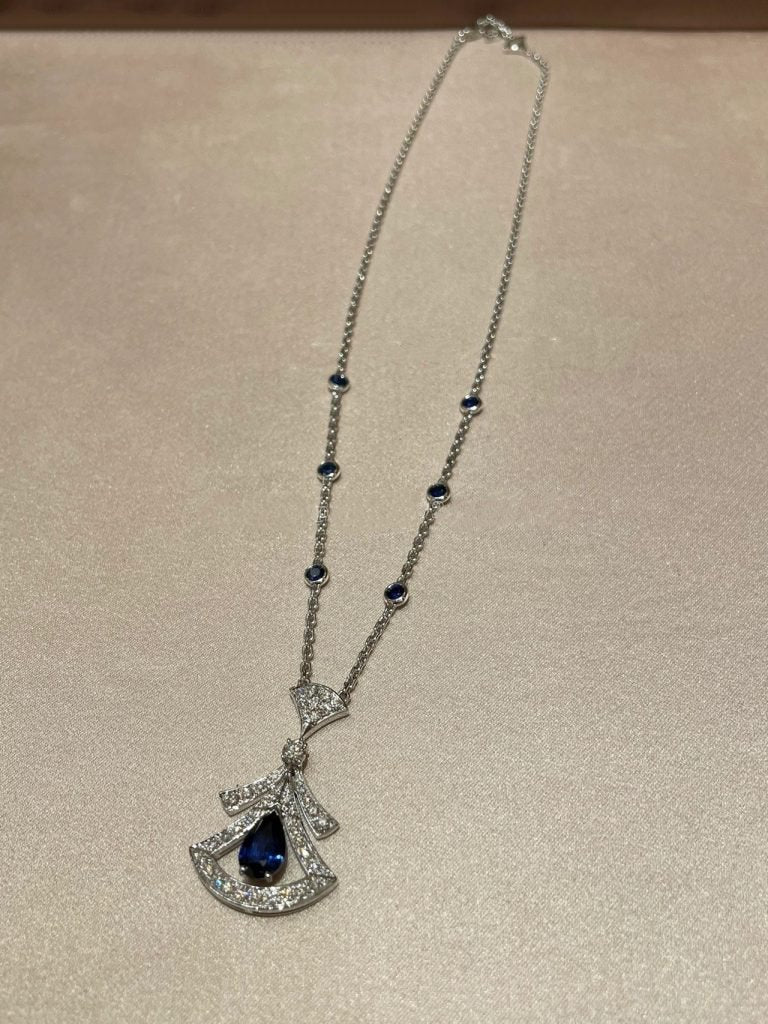 [Vellora Opalyn]DREAM NECKLACE AGATE DIAMOND SILVER