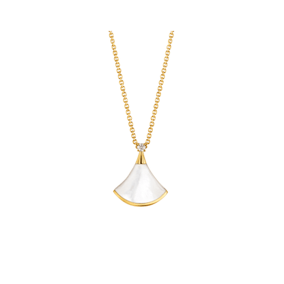 [Vellora Opalyn]DREAM NECKLACE WHITE MOP GOLD 1 DIAMOND