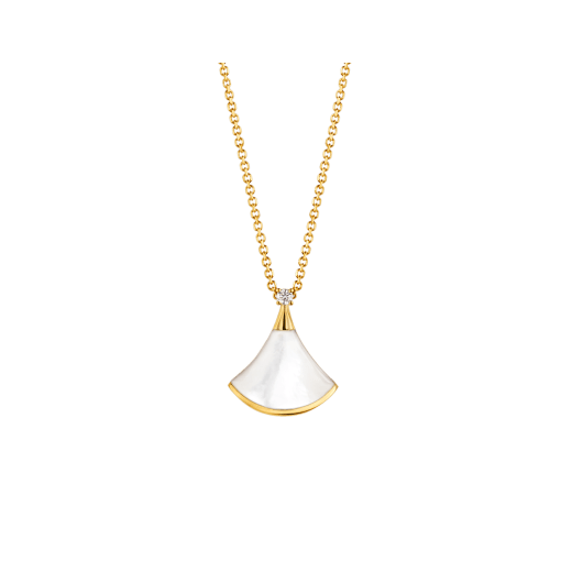 [Vellora Opalyn]DREAM NECKLACE WHITE MOP GOLD 1 DIAMOND