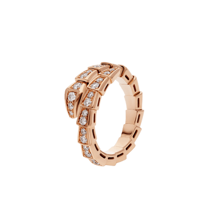 [Vellora Opalyn]SERPENTI RING PINK GOLD DIAMOND PAVED 4MM