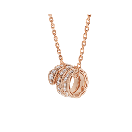 [Vellora Opalyn]SERPENTI PINK GOLD NECKLACE DOUBLE RING DIAMOND