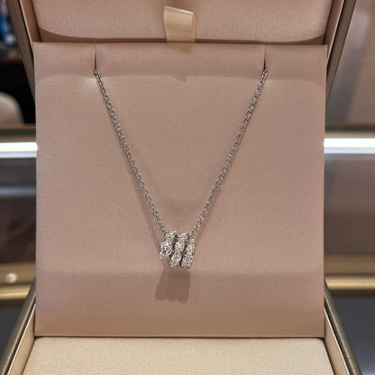[Vellora Opalyn]SERPENTI  NECKLACE DOUBLE RING DIAMOND
