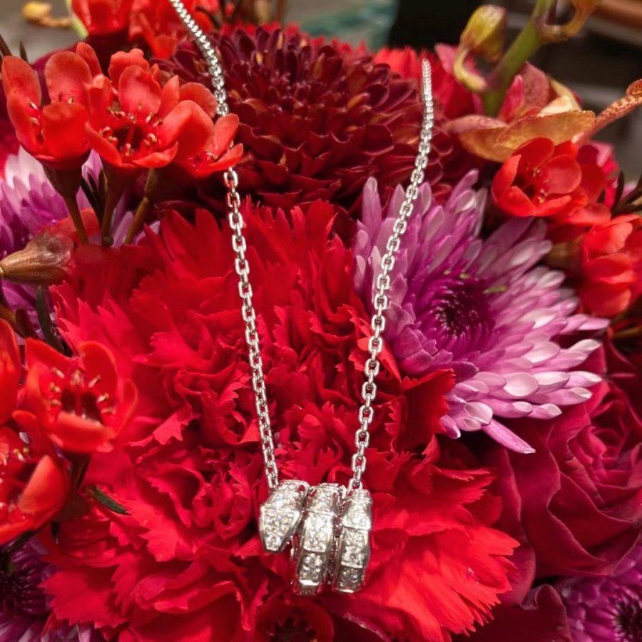 [Vellora Opalyn]SERPENTI  NECKLACE DOUBLE RING DIAMOND
