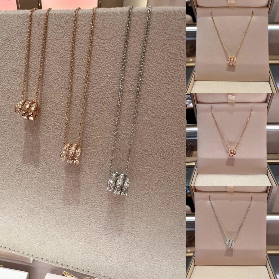 [Vellora Opalyn]SERPENTI  NECKLACE DOUBLE RING DIAMOND