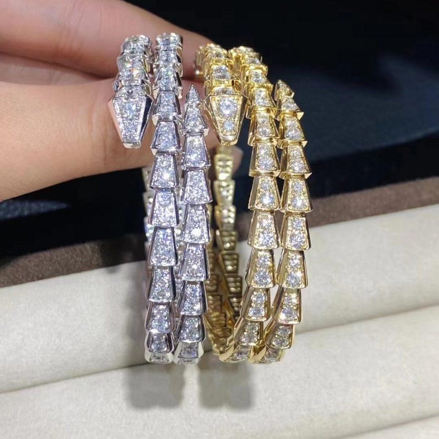 [Vellora Opalyn]SERPENTI BRACELET GOLD DIAMOND DOUBLE ROW