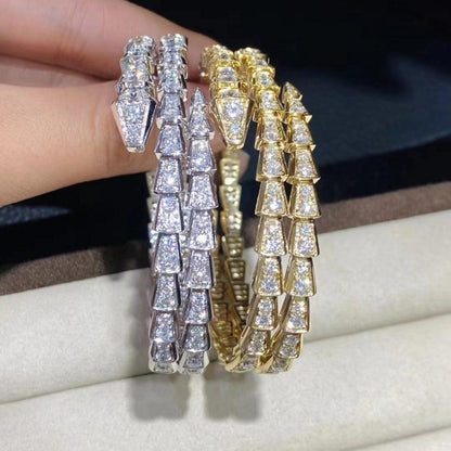 [Vellora Opalyn]SERPENTI BRACELET GOLD DIAMOND DOUBLE ROW