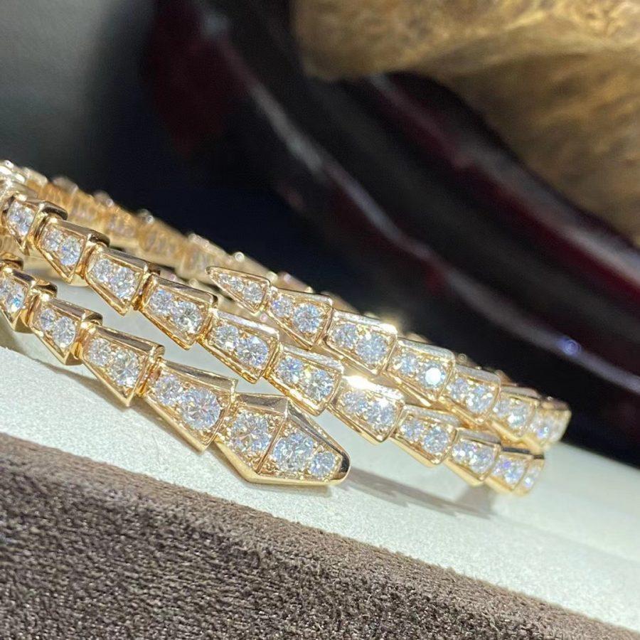 [Vellora Opalyn]SERPENTI BRACELET GOLD DIAMOND DOUBLE ROW