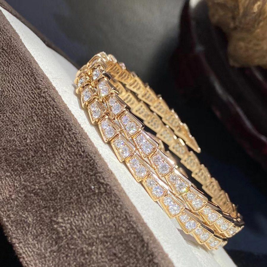 [Vellora Opalyn]SERPENTI BRACELET GOLD DIAMOND DOUBLE ROW