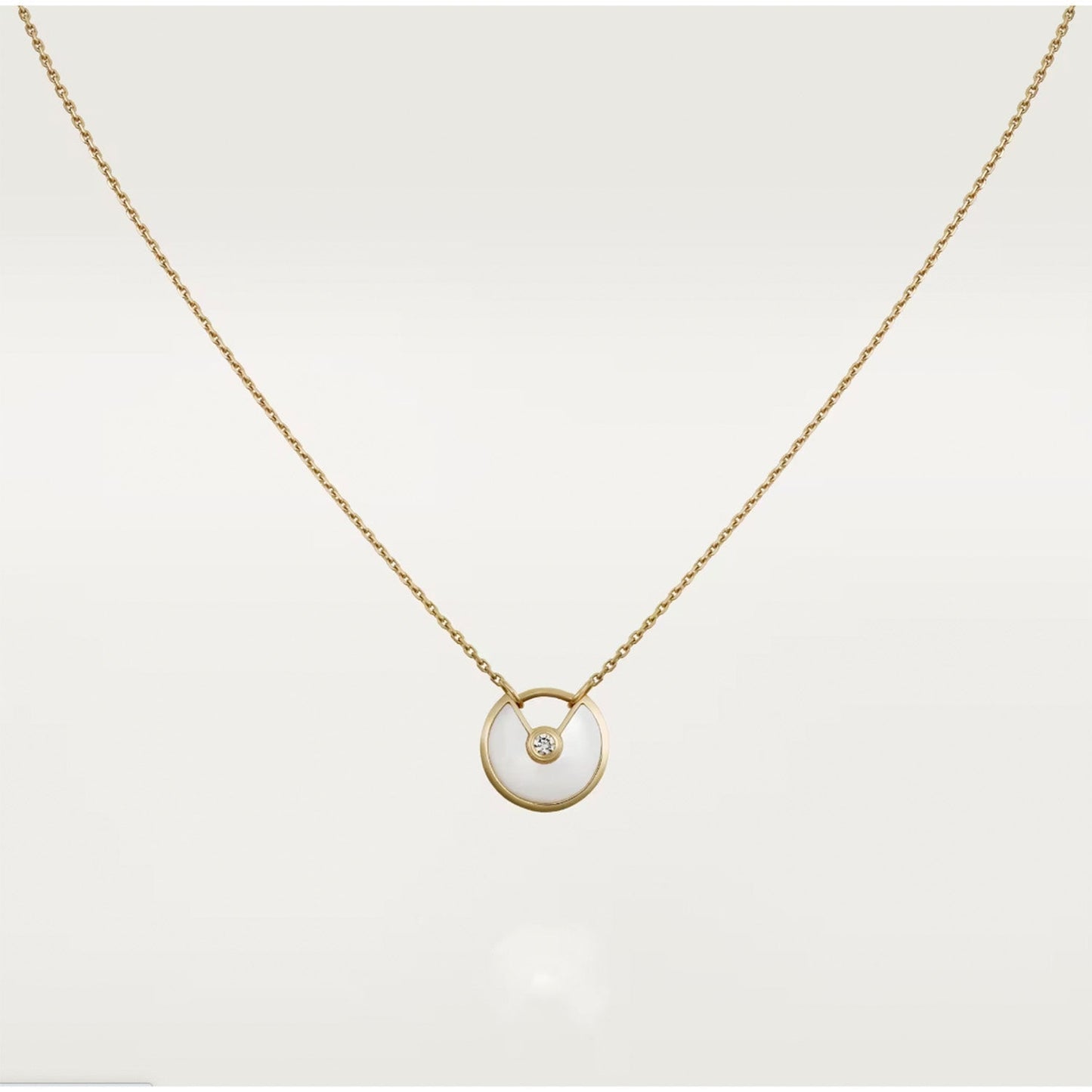 [Vellora Opalyn]AMULETTE ROSE GOLD MOP NECKLACE