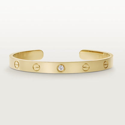 [Vellora Opalyn]LOVE BRACELET 6.1MM 1 DIAMOND OPEN CUFF
