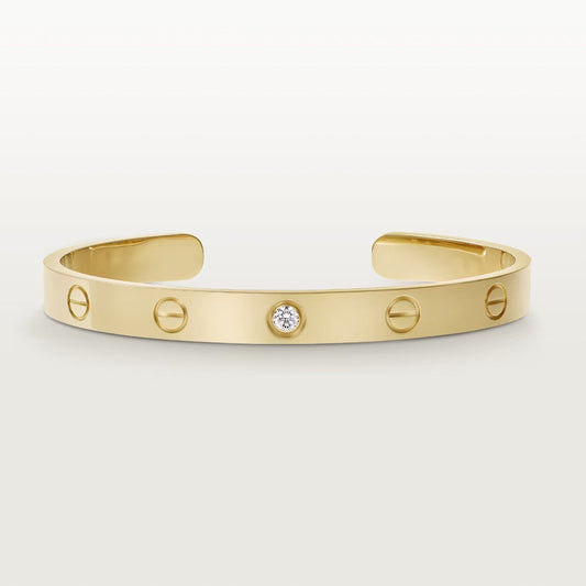 [Vellora Opalyn]LOVE BRACELET 6.1MM 1 DIAMOND OPEN CUFF