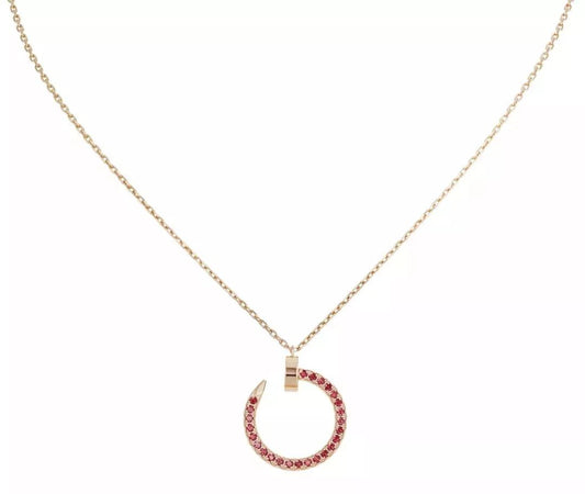 [Vellora Opalyn]JUSTE NECKLACE GOLD RED DIAMONDS