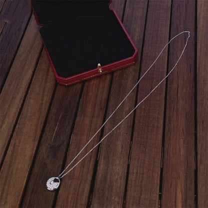 [Vellora Opalyn]AMULETTE SILVER FULL DIAMOND NECKLACE