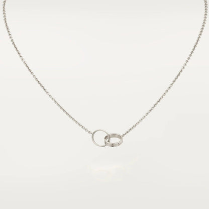 [Vellora Opalyn]LOVE NECKLACE PINK GOLD AND SILVER