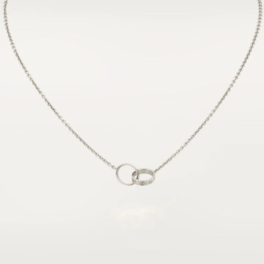 [Vellora Opalyn]LOVE NECKLACE PINK GOLD AND SILVER