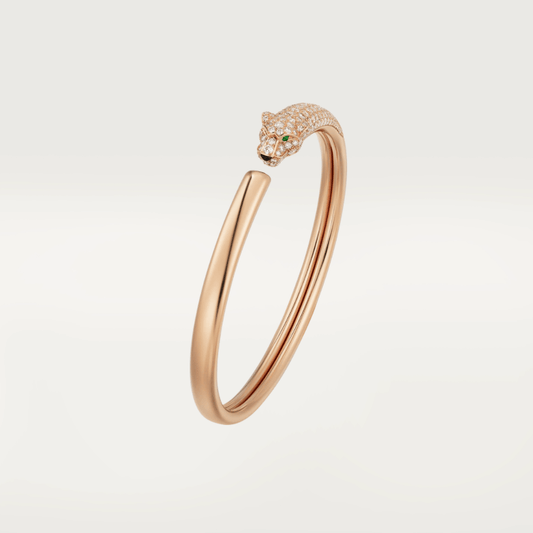 [Vellora Opalyn]PANTHERE ROSE GOLD DIAMOND OPEN BRACELET