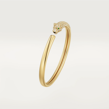 [Vellora Opalyn]PANTHERE GOLD DIAMOND OPEN BRACELET