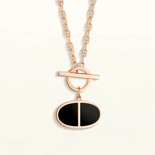 [Vellora Opalyn]CHAINE VERSO BLACK CERAMIC NECKLACE
