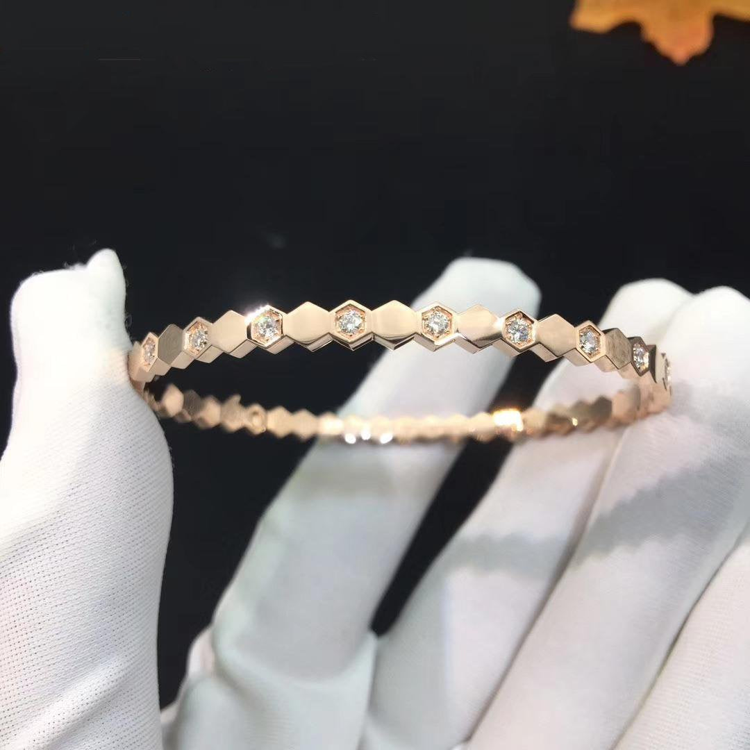 [Vellora Opalyn]BEE LOVE PINK GOLD DIAMOND BRACELET