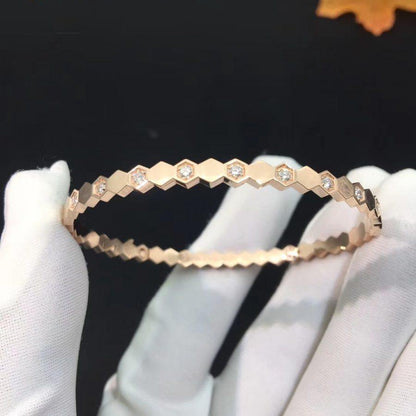 [Vellora Opalyn]BEE LOVE PINK GOLD DIAMOND BRACELET