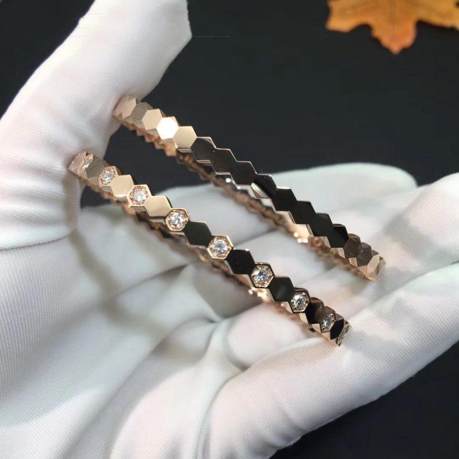 [Vellora Opalyn]BEE LOVE PINK GOLD DIAMOND BRACELET