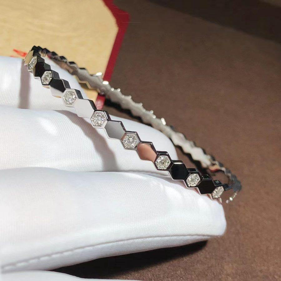 [Vellora Opalyn]BEE LOVE SILVER DIAMOND BRACELET