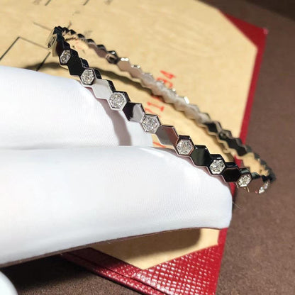 [Vellora Opalyn]BEE LOVE SILVER DIAMOND BRACELET