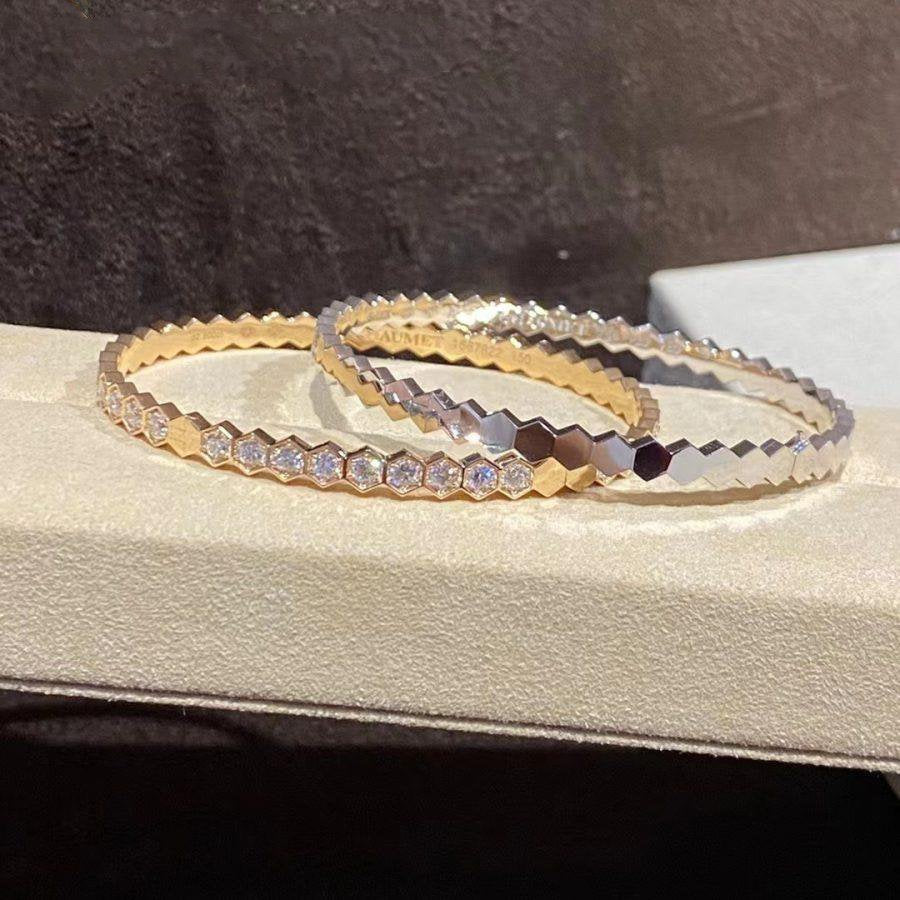 [Vellora Opalyn]BEE LOVE GOLD BRACELET FULL DIAMOND