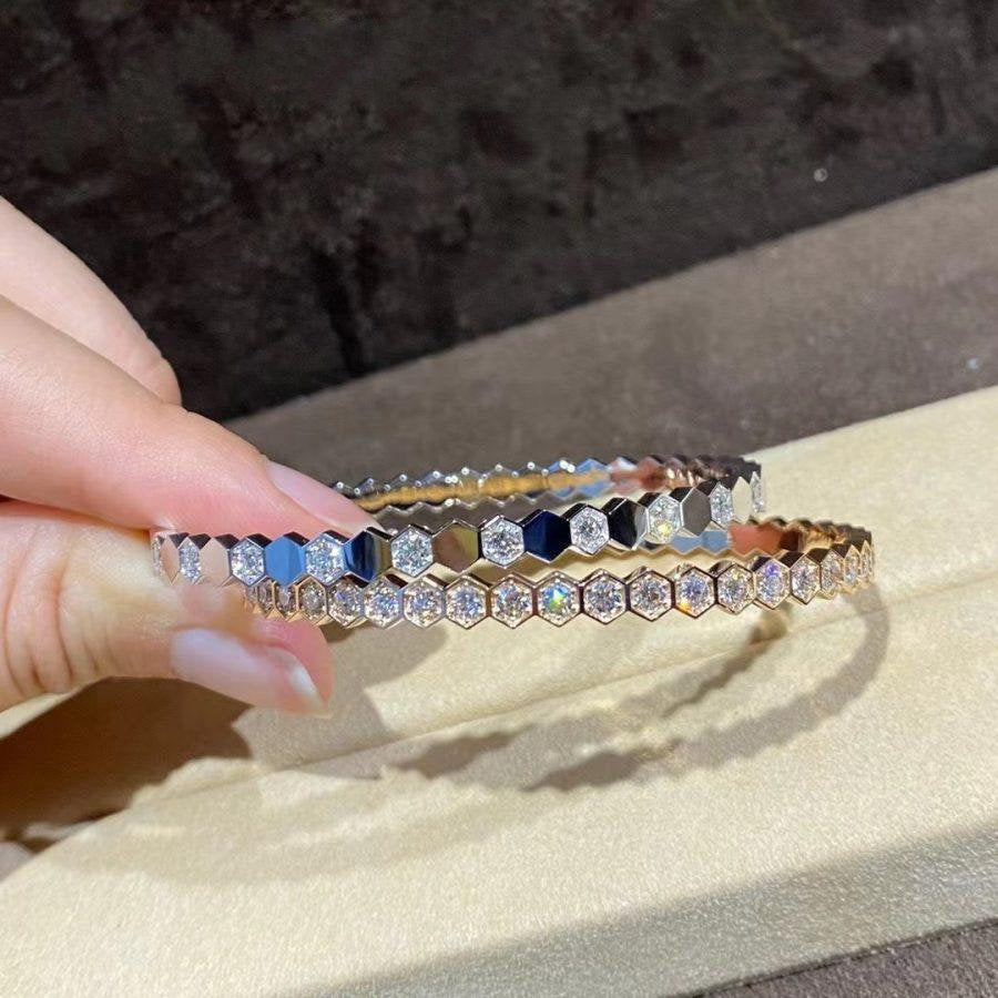 [Vellora Opalyn]BEE LOVE GOLD BRACELET FULL DIAMOND