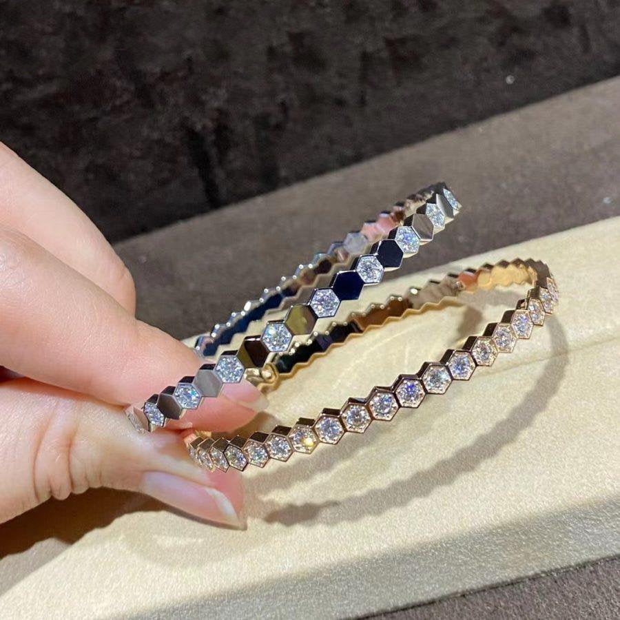 [Vellora Opalyn]BEE LOVE GOLD BRACELET FULL DIAMOND