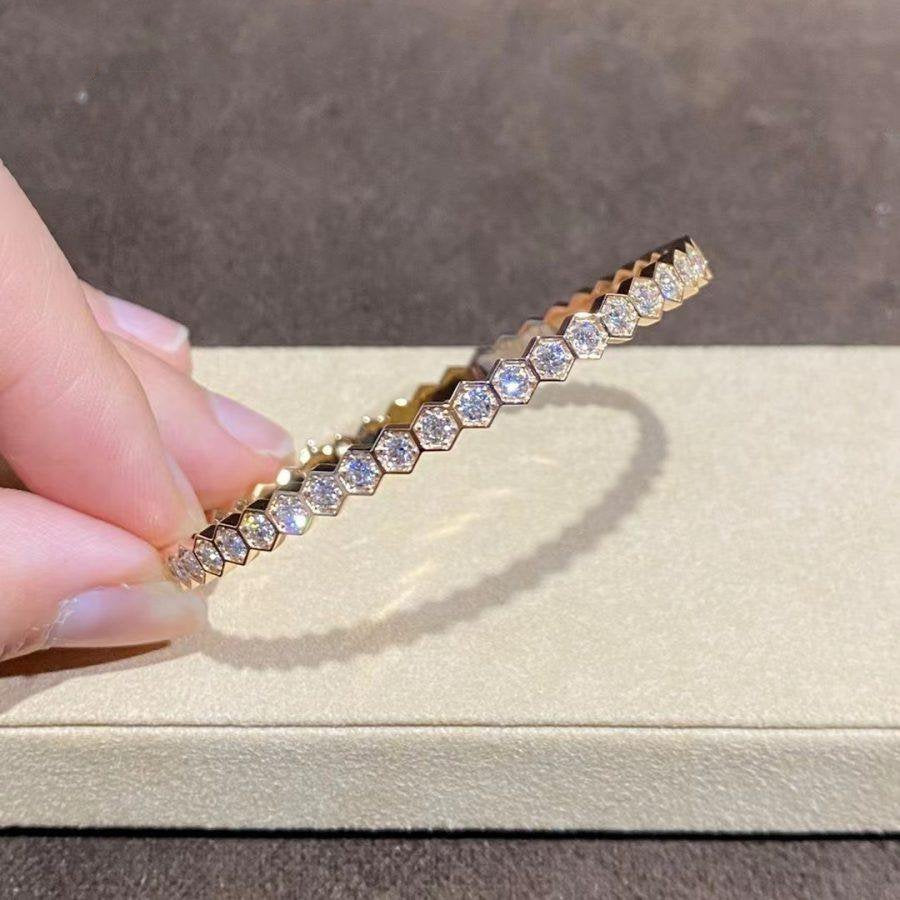 [Vellora Opalyn]BEE LOVE GOLD BRACELET FULL DIAMOND
