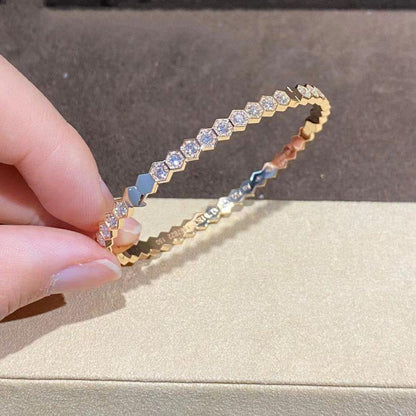[Vellora Opalyn]BEE LOVE GOLD BRACELET FULL DIAMOND