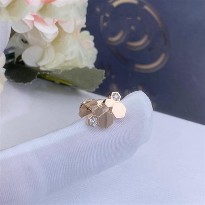 [Vellora Opalyn]BEE LOVE PINK GOLD DIAMOND EARRINGS
