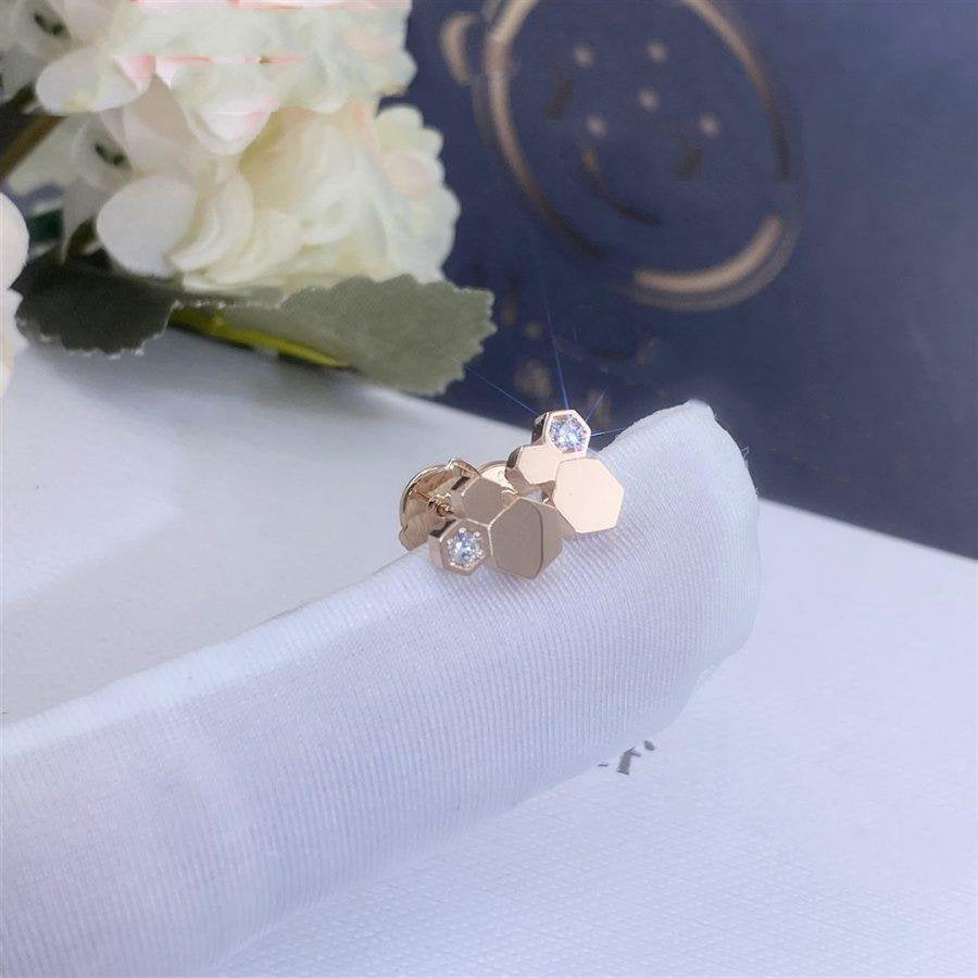 [Vellora Opalyn]BEE LOVE PINK GOLD DIAMOND EARRINGS