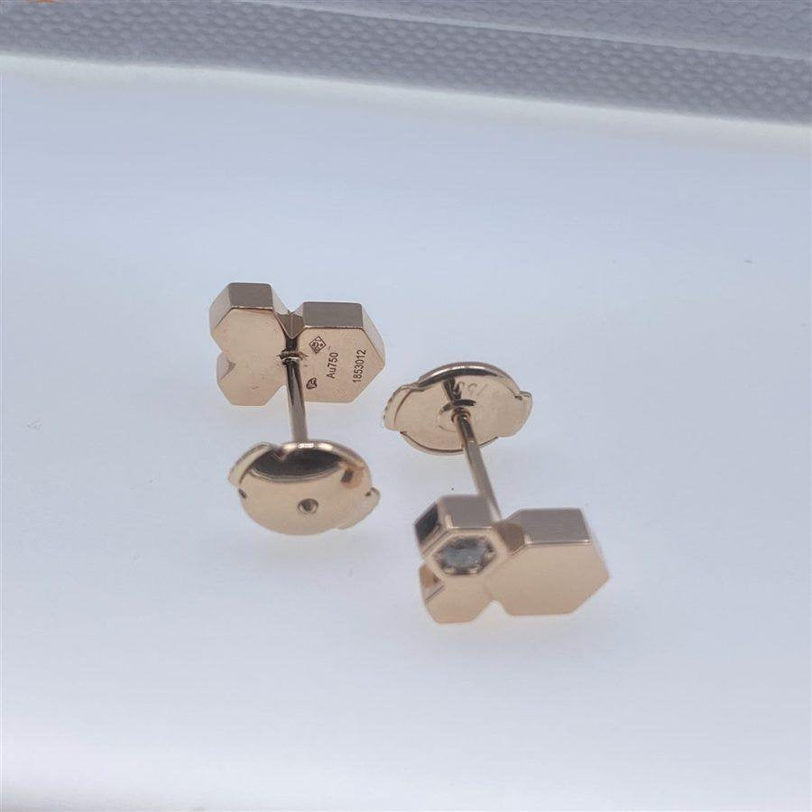 [Vellora Opalyn]BEE LOVE PINK GOLD DIAMOND EARRINGS