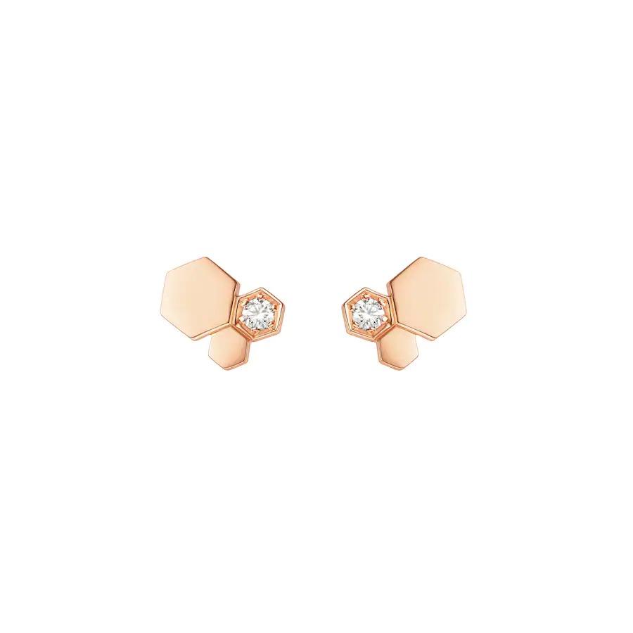 [Vellora Opalyn]BEE LOVE PINK GOLD DIAMOND EARRINGS