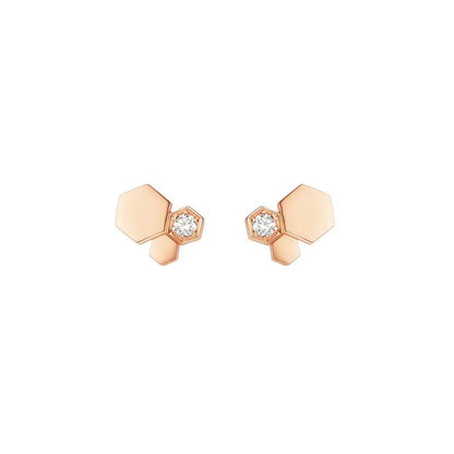[Vellora Opalyn]BEE LOVE PINK GOLD DIAMOND EARRINGS