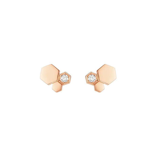 [Vellora Opalyn]BEE LOVE PINK GOLD DIAMOND EARRINGS