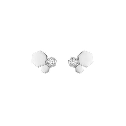 [Vellora Opalyn]BEE LOVE SILVER DIAMOND EARRINGS