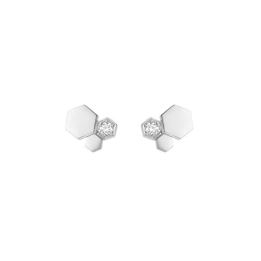 [Vellora Opalyn]BEE LOVE SILVER DIAMOND EARRINGS