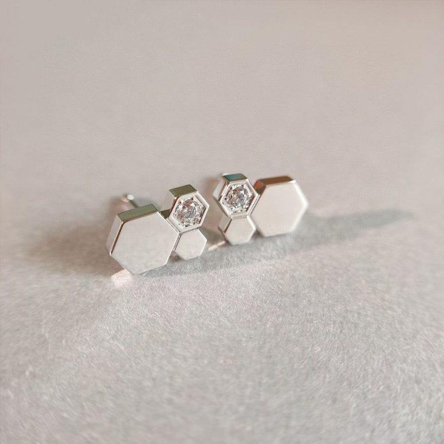 [Vellora Opalyn]BEE LOVE SILVER DIAMOND EARRINGS