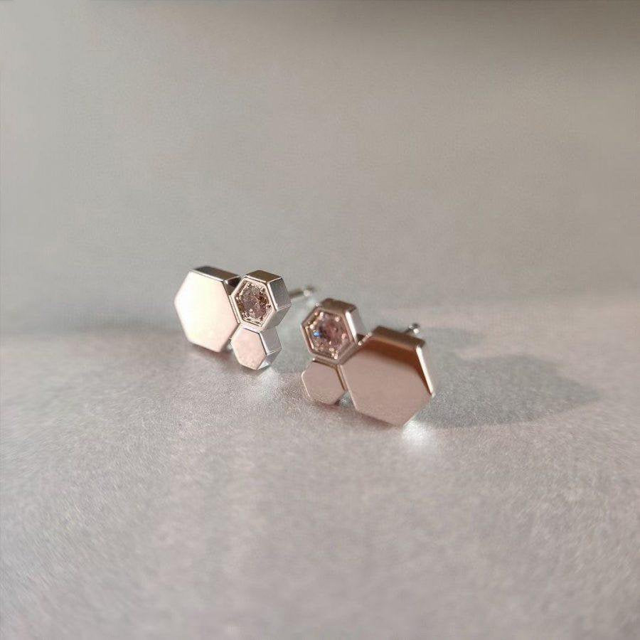 [Vellora Opalyn]BEE LOVE SILVER DIAMOND EARRINGS